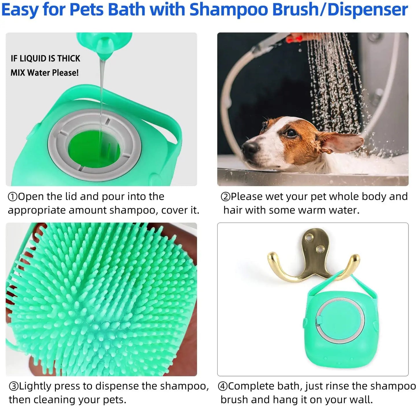 Silicone Pet Dog Shampoo Brush Bathing Glove Cat Massage Shower Soft Hair Scrub Ball Paw Cleaner Wash Supplies